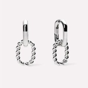 Ana Luisa Silver Ash Double Hoop Earrings w/ Travel Pouch
